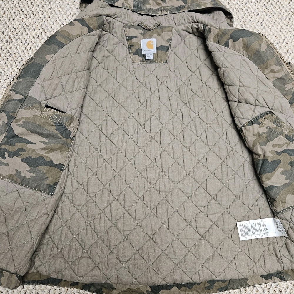 CARHARTT Women's Medium Hooded Camo Quilt Lined Jacket 100667 - Picture 7 of 9
